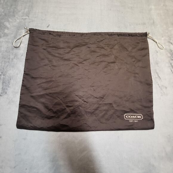 Coach Dust Bag Drawstring Brown Satin EST.1941 Purse Handbag Storage Pouch - Picture 1 of 7